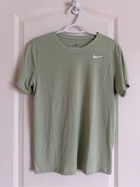 Nike Muscle Tee in Sage Green with White Swoosh